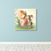 Vintage französische Osterhasen Leinwanddruck (Insitu (Holzboden))