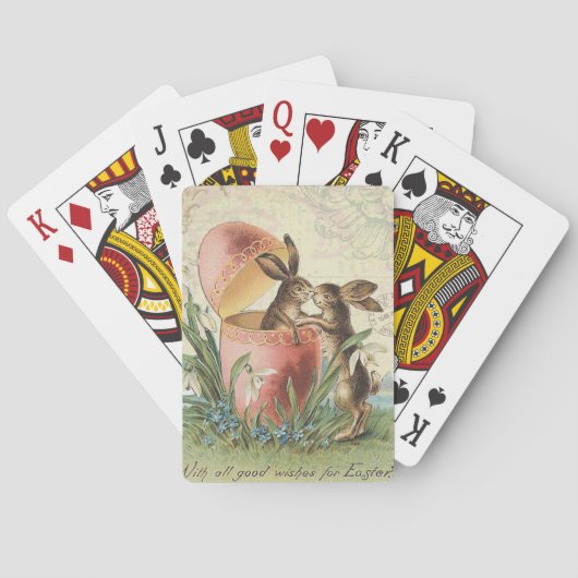 Vintage französische Osterhasen Spielkarten (Rückseite)