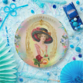Vintage französische Papierplatte Pappteller (Party)
