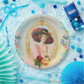Vintage französische Papierplatte Pappteller (Party)