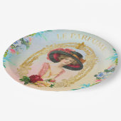 Vintage französische Papierplatte Pappteller (Schrägansicht)