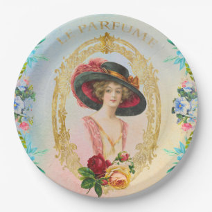 Vintage französische Papierplatte Pappteller