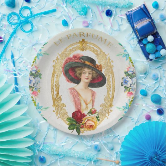 Vintage französische Papierplatte Pappteller (Party)