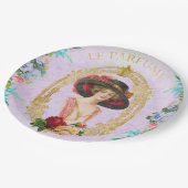 Vintage französische Papierplatte Pappteller (Schrägansicht)
