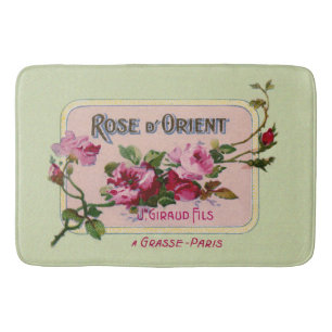 Vintage französische Parfüm-Flora-Kunst Badematte