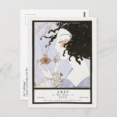 Vintage französische Parfüm-Mode-IllustrationPostk Postkarte (Vorne/Hinten)