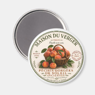 Vintage französische Pfirsiche vom Bauernmarkt Magnet