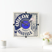 Vintage französische Plattendeckeruhr Quadratische Wanduhr (Zuhause)