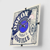 Vintage französische Plattendeckeruhr Quadratische Wanduhr (Winkel)