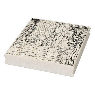 Vintage französische Postage Ephemera Texture Brie Gummistempel