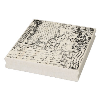 Vintage französische Postage Ephemera Texture Brie Gummistempel