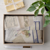 Vintage französische Postcard Beach Floral Collage Seidenpapier (Geschenk)