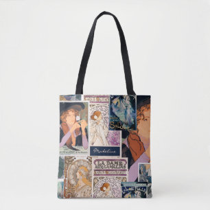 Vintage französische Poster-Collage personalisiere Tasche