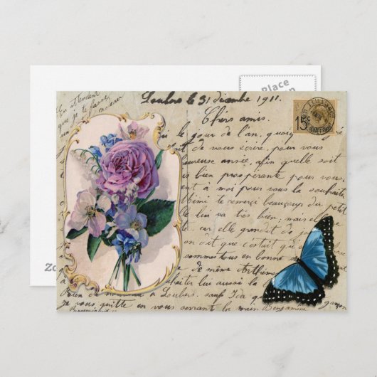 Vintage französische Postkarte (Vorne/Hinten)