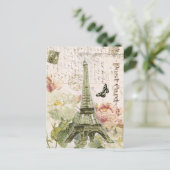 Vintage französische Postkarte des Eiffelturms (Stehend Vorderseite)