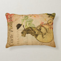 Vintage Französische Postkarte Frog Reiten Fahrrad