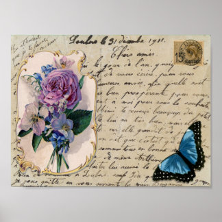 Vintage französische Postkartenausgabe Poster