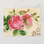 Vintage französische Publicity Girly-Rote Rosen Postkarte (Vorderseite)