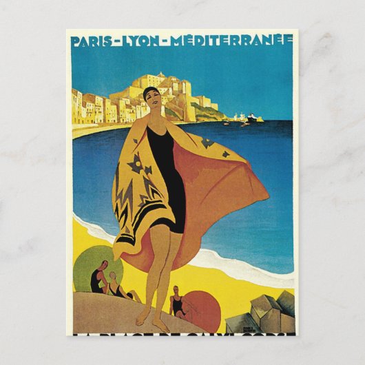 Vintage französische Reise Feiertagspostkarte (Vorderseite)