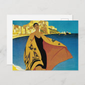 Vintage französische Reise Feiertagspostkarte (Vorne/Hinten)