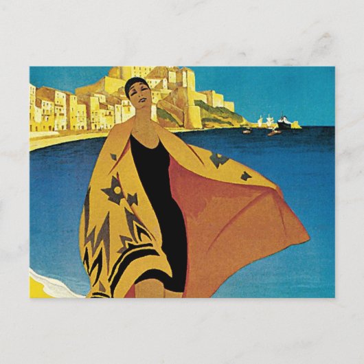 Vintage französische Reise Feiertagspostkarte (Vorderseite)