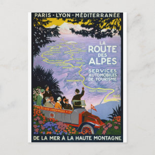 Vintage französische Reiseplaner Kunst Postkarte