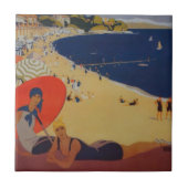 Vintage französische Reisewerbung Fliese (Vorderseite)