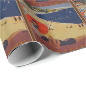 Vintage französische Reisewerbung Geschenkpapier (Rolleneckpunkt)