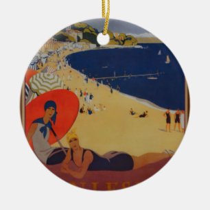 Vintage französische Reisewerbung Keramik Ornament