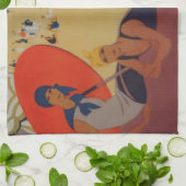 Vintage französische Reisewerbung Küchentuch (Gefaltet)