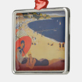 Vintage französische Reisewerbung Silbernes Ornament (Links)