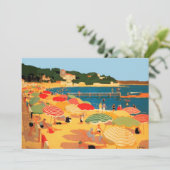 Vintage französische Riviera Beach Flat Karte (Stehend Vorderseite)