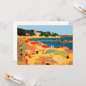 Vintage französische Riviera Beach Flat Karte (Vorderseite/Rückseite Beispiel)