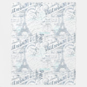 Vintage französische Romance Collage Blue ID226 Fleecedecke (Vorderseite)