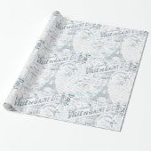 Vintage französische Romance Collage Blue ID226 Geschenkpapier (Ungerollt)