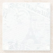 Vintage französische Romance Collage Blue ID226 Glasuntersetzer (Rückseite)