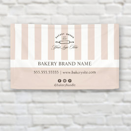 Vintage französische Rosa-Bäckerei-Logo-Veranstalt Banner