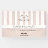 Vintage französische Rosa-Bäckerei-Logo-Veranstalt Banner (Horizontal)