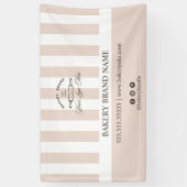 Vintage französische Rosa-Bäckerei-Logo-Veranstalt Banner (Vertikal)