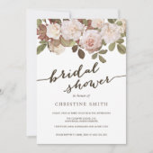 Vintage französische Rose Brautdusche Einladung (Vorderseite)