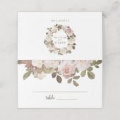 Vintage französische Rose Hochzeit Platzkarte (Außenseite Aufgefaltet)