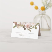 Vintage französische Rose Hochzeit Platzkarte (Vorderseite)