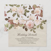 Vintage französische Rose Hochzeitskarte Begleitkarte (Vorne/Hinten)