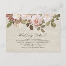 Vintage französische Rose Hochzeitskarte