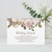 Vintage französische Rose Hochzeitskarte Begleitkarte (Stehend Vorderseite)