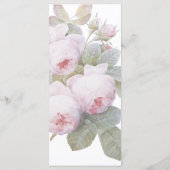 Vintage französische Rose Hochzeitsmenü Menükarte (Rückseite)