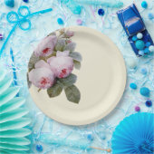 Vintage französische Rose Pappteller (Party)