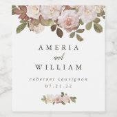 Vintage französische Rose Personalisiertes Weineti Weinetikett (Einzelnes Label)