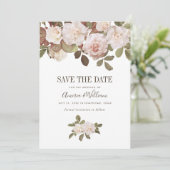 Vintage französische Rose Save the Date Karte (Stehend Vorderseite)