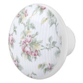 Vintage französische Rose und Streifen Keramikknauf (Rechts)